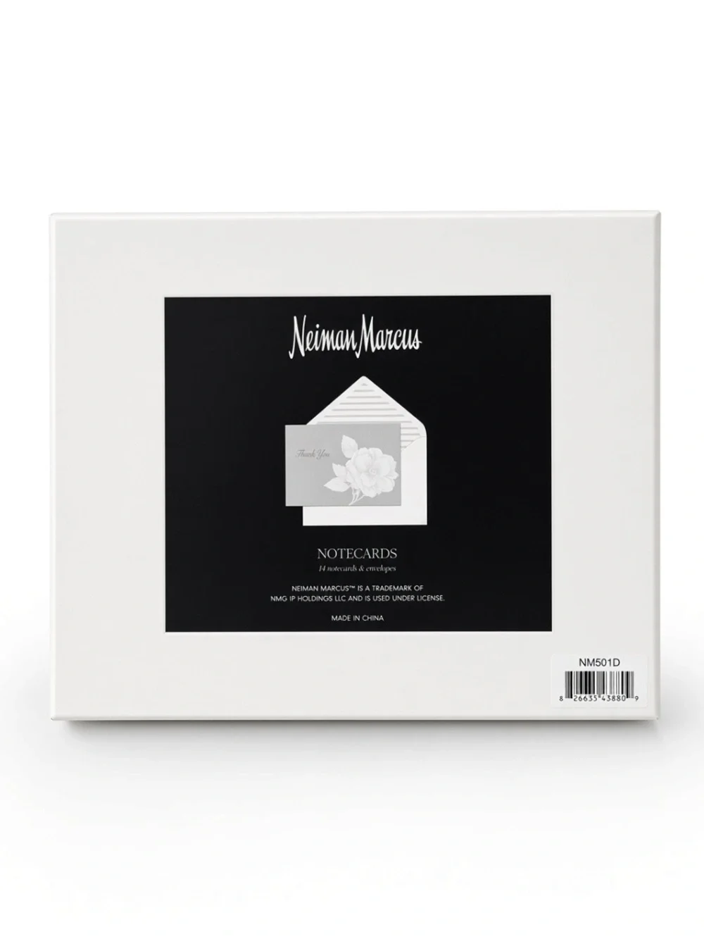 Neiman Marcus “Thank You” Cards 14 Notecards & Envelopes Floral Gray NEW